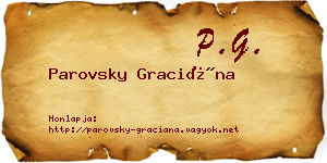 Parovsky Graciána névjegykártya